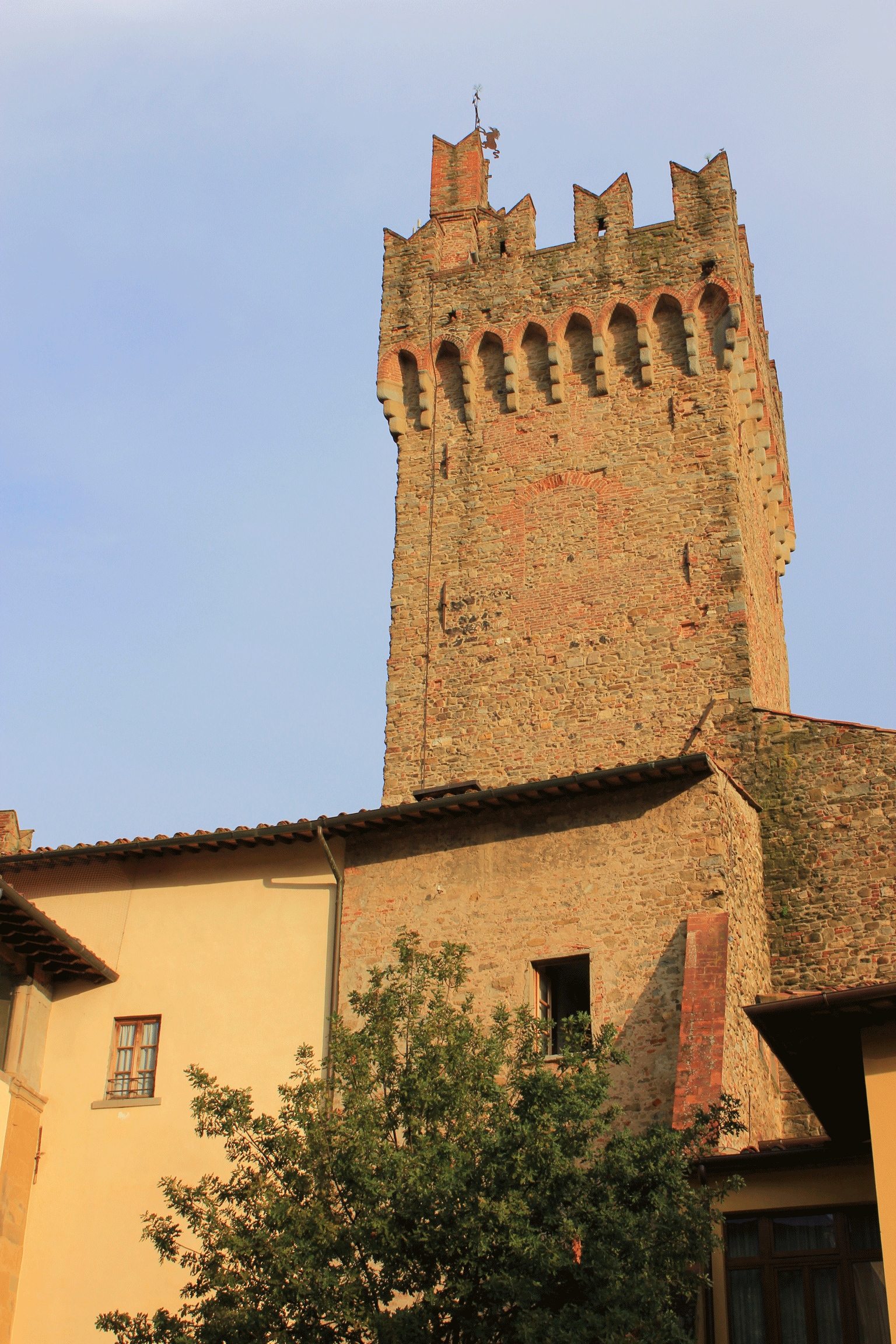 tower of city hall in Arezzo, Italy