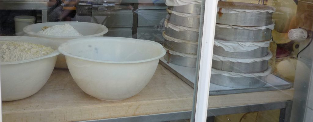 cooking bowls in restaurant kitchen