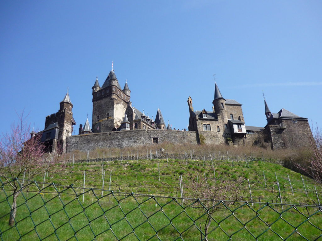 Cochem castle with blue sky