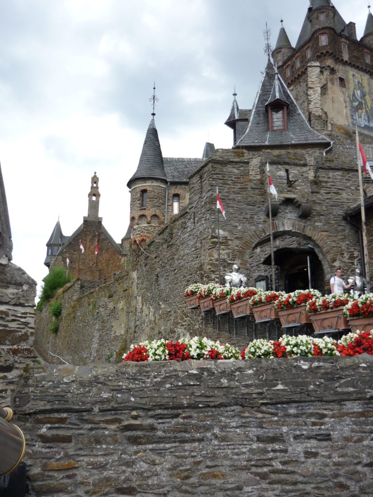 Cochem castle with flower boxes