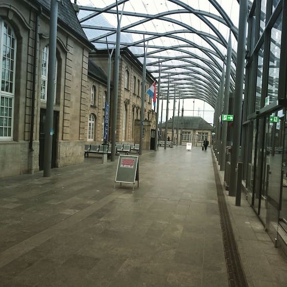 World War II memorial inside train station to remember people deported from 1941.