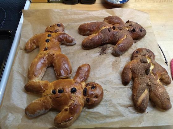 finished bread guys Stutenkerle Weckmaenner for St. Nicholas Day