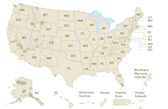 map of the United States of America showing states