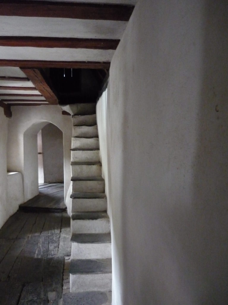 inside staircase and hallway in Pfalzgrafenstein castle