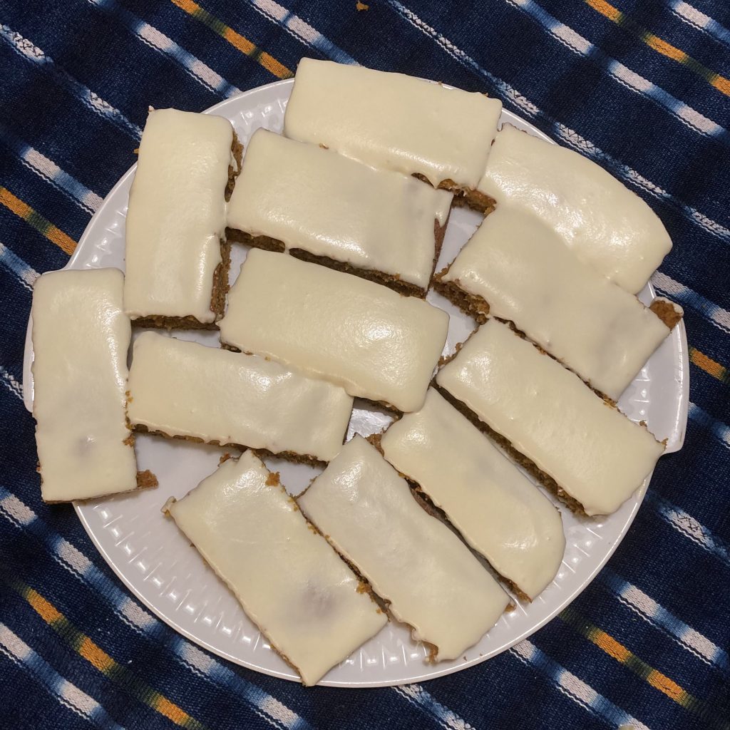 pumpkin bars with cream cheese frosting