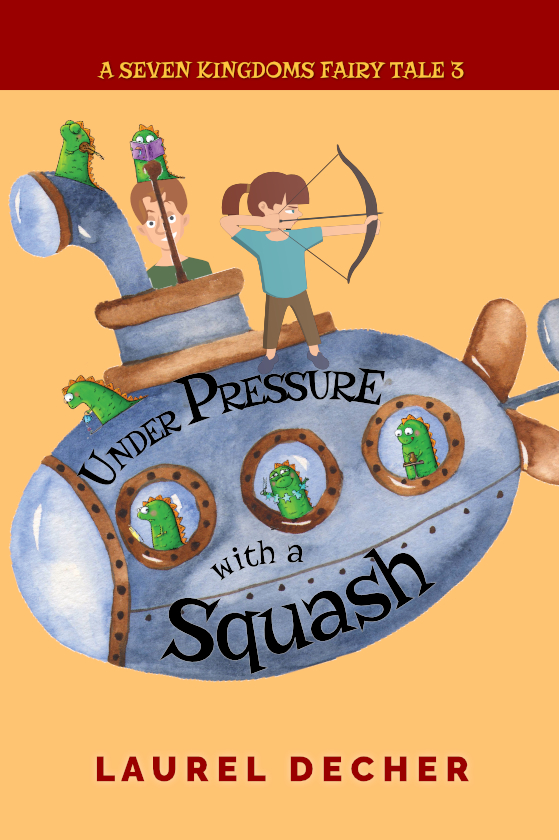 Under Pressure With a Squash cover image shows twins and baby dragons on a submarine