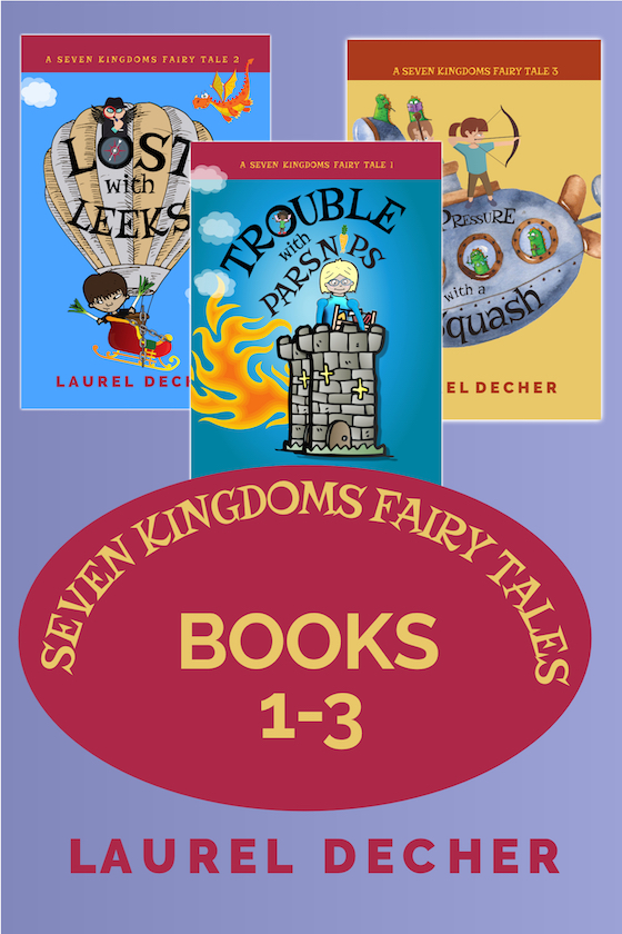 book cover showing first 3 books in A Seven KIngdoms Fairy Tale series