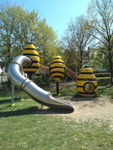 close up of beehive playground