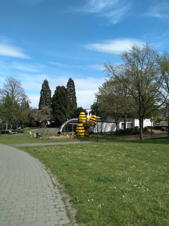 playground with bee slide