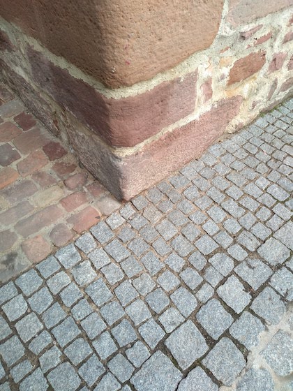 stone foundation of city hall in Michelstadt