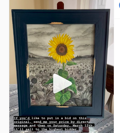 screenshot of Ukraine sunflower painting