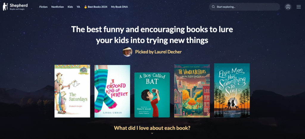 Shepherd's book list for kids