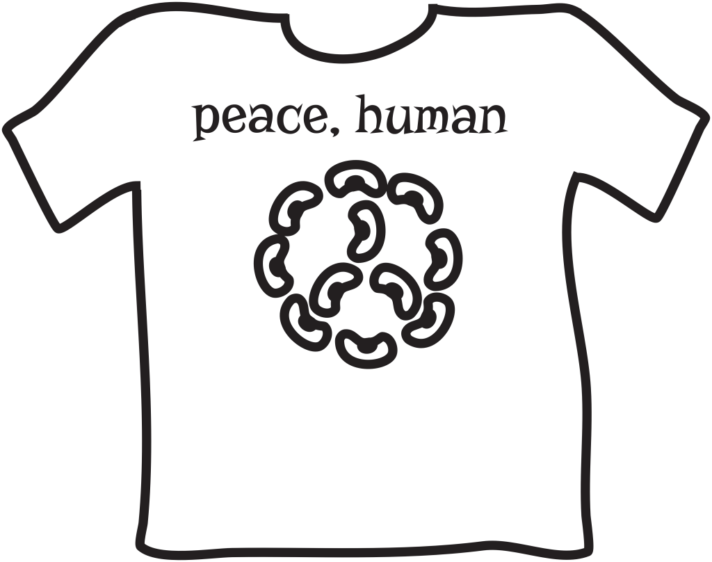 peace human beans t shirt for a giant