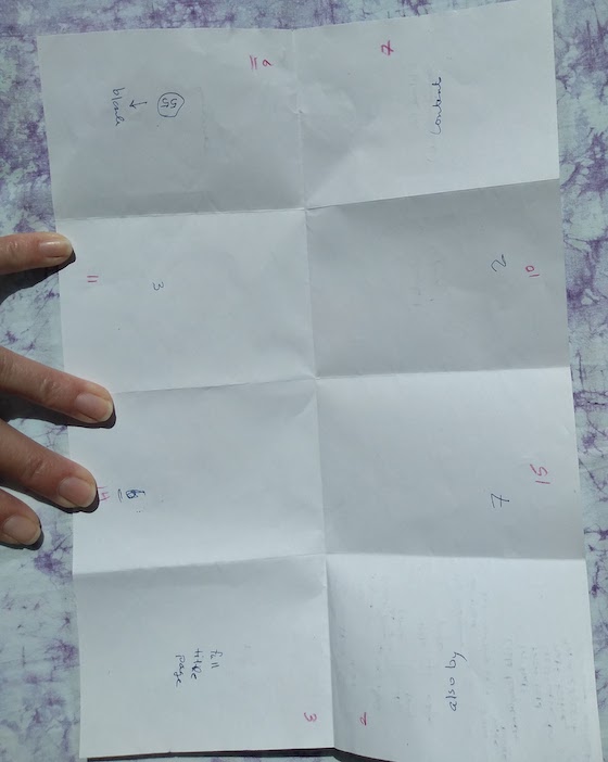 back of A4 sheet showing A6 size page layout