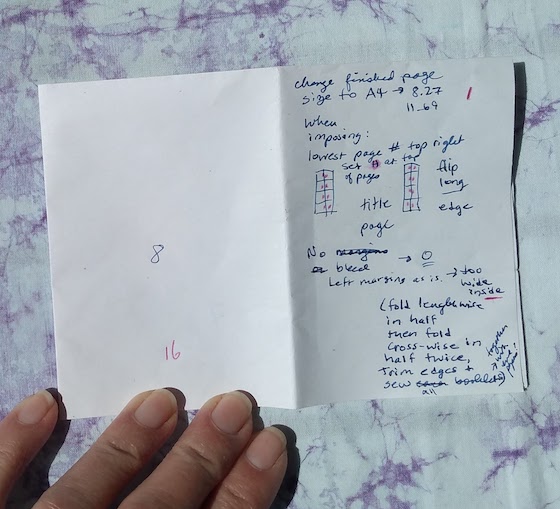 2nd fold to form A6 booklet