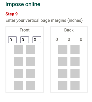 Margin settings for impose online tiny pages