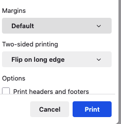 Printer settings for your newly imposed print file to make a tiny book.