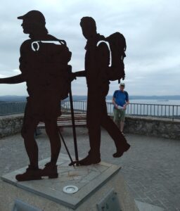 Steel art of pilgrim silhouettes