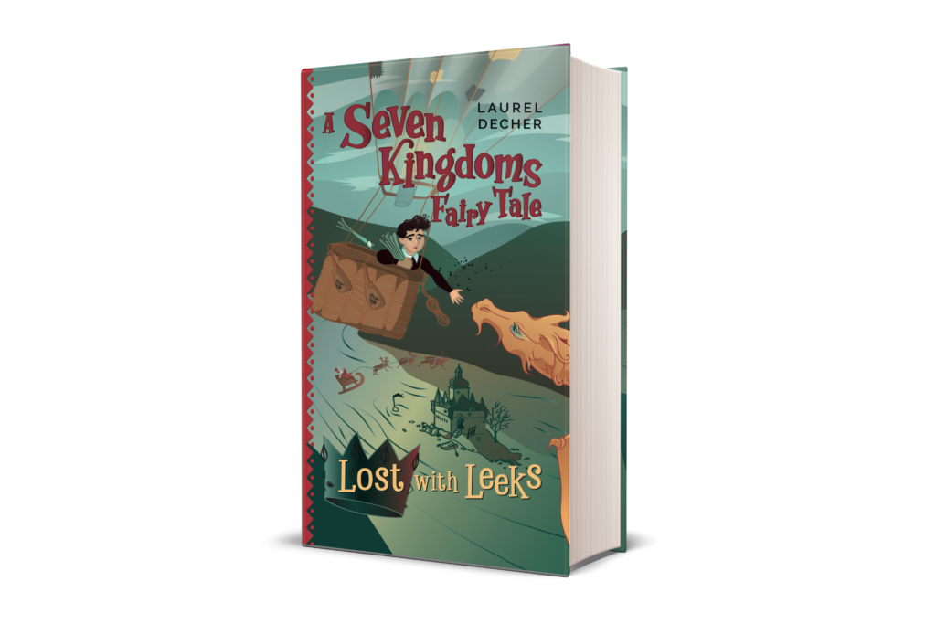 mockup of hardcover of Lost With Leeks, a warm and zany fairy tale for ages 9 to 12.